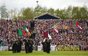 13 May 2018; Both team march behind the band prior to the Connacht GAA Football Senior Championship Quarter-Final match between Mayo and Galway at Elvery's MacHale Park in Mayo. Photo by Eóin Noonan/Sportsfile