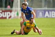 13 May 2018; Michael Murphy of Donegal tussliing against Gearoid McKiernan of Cavan during the Ulster GAA Football Senior Championship Preliminary Round match between Donegal and Cavan at Páirc MacCumhaill in Donegal. Photo by Oliver McVeigh/Sportsfile