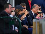 13 May 2018; Sir Mick Jagger of the Rolling Stones, second left, during day three of the International Cricket Test match between Ireland and Pakistan at Malahide, in Co. Dublin. Photo by Seb Daly/Sportsfile