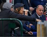 13 May 2018; Sir Mick Jagger of the Rolling Stones, centre, during day three of the International Cricket Test match between Ireland and Pakistan at Malahide, in Co. Dublin. Photo by Seb Daly/Sportsfile