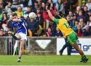 13 May 2018; Conor Bradley of Cavan in action against Frank McGlynn of Donegal during the Ulster GAA Football Senior Championship Preliminary Round match between Donegal and Cavan at Páirc MacCumhaill in Donegal. Photo by Oliver McVeigh/Sportsfile