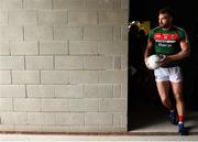 13 May 2018; Aidan O'Shea of Mayo runs out prior to the Connacht GAA Football Senior Championship Quarter-Final match between Mayo and Galway at Elvery's MacHale Park in Mayo. Photo by David Fitzgerald/Sportsfile
