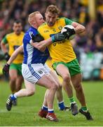 13 May 2018; Stephen McMenamin of Donegal in action against Cian Mackey of Cavan during the Ulster GAA Football Senior Championship Preliminary Round match between Donegal and Cavan at Páirc MacCumhaill in Donegal. Photo by Oliver McVeigh/Sportsfile