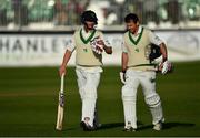 13 May 2018; Ireland captain William Porterfield, left, and team-mate Ed Joyce leave the field at the close of play on day three of the International Cricket Test match between Ireland and Pakistan at Malahide, in Co. Dublin. Photo by Seb Daly/Sportsfile