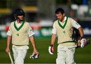 13 May 2018; Ireland captain William Porterfield, left, and team-mate Ed Joyce leave the field at the close of play on day three of the International Cricket Test match between Ireland and Pakistan at Malahide, in Co. Dublin. Photo by Seb Daly/Sportsfile