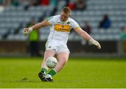 13 May 2018; Offaly goalkeeper Alan Mulhall takes a free during the Leinster GAA Football Senior Championship Preliminary Round match between Offaly and Wicklow at O'Moore Park in Laois. Photo by Piaras Ó Mídheach/Sportsfile