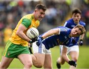 13 May 2018; Patrick McBrearty of Donegal in action against Padraig Faulkner of Cavan during the Ulster GAA Football Senior Championship Preliminary Round match between Donegal and Cavan at Páirc MacCumhaill in Donegal. Photo by Oliver McVeigh/Sportsfile