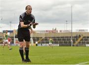13 May 2018; Referee Niall Cullen during the Leinster GAA Football Senior Championship Preliminary Round match between Louth and Carlow at O'Moore Park in Laois. Photo by Harry Murphy/Sportsfile