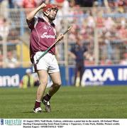 10 August 2003; Niall Healy, Galway, celebrates a point late in the match. All-Ireland Minor Hurling Championship Semi-Final, Galway v Tipperary, Croke Park, Dublin. Picture credit; Damien Eagers / SPORTSFILE *EDI*