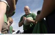 12 August 2003; Ireland's Keith Wood signs autographs after an Irish rugby squad training session. Ireland rugby training, Kildare Rugby Club, Co. Kildare. Picture credit; Damien Eagers / SPORTSFILE *EDI*
