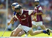 10 August 2003; Taidhg Linnane, Galway, in action against Tipperary's David Young. All-Ireland Minor Hurling Championship Semi-Final, Galway v Tipperary, Croke Park, Dublin. Picture credit; Ray McManus / SPORTSFILE *EDI*