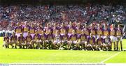 10 August 2003; The Wexford team stand for the team photograph. Guinness All-Ireland Senior Hurling Championship Semi-Final, Cork v Wexford, Croke Park, Dublin. Picture credit; Ray McManus / SPORTSFILE *EDI*