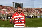 16 August 2003; Cork 'keeper Donal Og Cusack celebrates at the end of the game. Guinness All-Ireland Senior Hurling Championship Semi-Final replay, Cork v Wexford, Croke Park, Dublin. Picture credit; Ray McManus / SPORTSFILE *EDI*