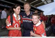16 August 2003; Cork manager Donal O'Grady celebrates with his daughter Roisin and Brian Dennihy at the end of the match. Guinness All-Ireland Senior Hurling Championship Semi-Final replay, Cork v Wexford, Croke Park, Dublin. Picture credit; Damien Eagers / SPORTSFILE *EDI*