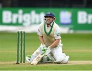 14 May 2018; Niall O'Brien of Ireland reacts after narrowly avoiding being run-out during day four of the International Cricket Test match between Ireland and Pakistan at Malahide, in Co. Dublin. Photo by Seb Daly/Sportsfile