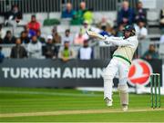 14 May 2018; Stuart Thompson of Ireland scores a boundary off of a delivery from Rahat Al of Pakistan to bring up his half-century during day four of the International Cricket Test match between Ireland and Pakistan at Malahide, in Co. Dublin. Photo by Seb Daly/Sportsfile