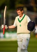 14 May 2018; Kevin O'Brien of Ireland leaves the field at the close of play after scoring 118 runs on day four of the International Cricket Test match between Ireland and Pakistan at Malahide, in Co. Dublin. Photo by Seb Daly/Sportsfile