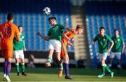 14 May 2018; Troy Parrott of Republic of Ireland in action against Wouter Berger of Netherlands during the UEFA U17 Championship Quarter-Final match between Netherlands and Republic of Ireland at Proact Stadium in Chesterfield, England. Photo by Malcolm Couzens/Sportsfile