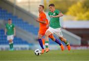 14 May 2018; Troy Parrott of Republic of Ireland in action against Bram Franken of Netherlands during the UEFA U17 Championship Quarter-Final match between Netherlands and Republic of Ireland at Proact Stadium in Chesterfield, England. Photo by Malcolm Couzens/Sportsfile