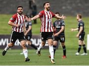 14 May 2018; Darren Cole of Derry City, right, celebrates after scoring his side's first goal during the SSE Airtricity League Premier Division match between Derry City and Dundalk at the Brandywell Stadium in Derry. Photo by Oliver McVeigh/Sportsfile