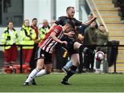 14 May 2018; Chris Sheilds of Dundalk in action against Eoin Toal of Derry City during the SSE Airtricity League Premier Division match between Derry City and Dundalk at the Brandywell Stadium in Derry. Photo by Oliver McVeigh/Sportsfile
