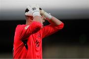 14 May 2018; Goalkeeper Jimmy Corcoran of Republic of Ireland reacts after he was sent off during the penalty shoot out during the UEFA U17 Championship Quarter-Final match between Netherlands and Republic of Ireland at Proact Stadium in Chesterfield, England. Photo by Malcolm Couzens/Sportsfile