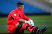 14 May 2018; Goalkeeper Jimmy Corcoran of Republic of Ireland reacts after he was sent off during the penalty shoot out during the UEFA U17 Championship Quarter-Final match between Netherlands and Republic of Ireland at Proact Stadium in Chesterfield, England. Photo by Malcolm Couzens/Sportsfile