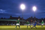 14 May 2018; Dylan Barnett of Waterford in action against Daniel McKenna of Bray Wanderers during the SSE Airtricity League Premier Division match between Bray Wanderers and Waterford at the Carlisle Grounds in Bray, Wicklow. Photo by Eóin Noonan/Sportsfile