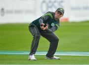 15 May 2018; Ireland captain William Porterfield during the warm-up prior to play on day five of the International Cricket Test match between Ireland and Pakistan at Malahide, in Co. Dublin. Photo by Seb Daly/Sportsfile
