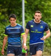 15 May 2018; Joey Carbery, left, and Jack Conan during Leinster Rugby squad training at UCD in Dublin. Photo by Eóin Noonan/Sportsfile