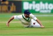 15 May 2018; Stuart Thompson of Ireland fields the ball during day five of the International Cricket Test match between Ireland and Pakistan at Malahide, in Co. Dublin. Photo by Seb Daly/Sportsfile