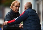 15 May 2018; St Patrick's Athletic manager Liam Buckley shakes hands with Sligo manager Gerard Lyttle prior to the SSE Airtricity League Premier Division match between St Patrick's Athletic and Sligo Rovers at Richmond Park in Dublin. Photo by David Fitzgerald/Sportsfile