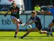 6 May 2018; Dublin goalkeeper Ciara Trant makes a save from Fiona McHale of Mayo during the Lidl Ladies Football National League Division 1 Final match between Dublin and Mayo at Parnell Park in Dublin. Photo by Piaras Ó Mídheach/Sportsfile