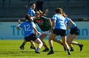 6 May 2018; Sarah Rowe of Mayo in action against Dublin's, from left, Lyndsey Davey, Deirdre Murphy and Lauren Magee during the Lidl Ladies Football National League Division 1 Final match between Dublin and Mayo at Parnell Park in Dublin. Photo by Piaras Ó Mídheach/Sportsfile