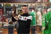 16 May 2018; Michael Duffy of Dundalk pictured with his SSE Airtricity/SWAI Player of the Month for April at Dundalk Museum, in Dundalk, Co. Louth. Photo by Oliver McVeigh/Sportsfile