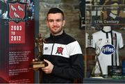 16 May 2018; Michael Duffy of Dundalk pictured with his SSE Airtricity/SWAI Player of the Month for April at Dundalk Museum, in Dundalk, Co. Louth. Photo by Oliver McVeigh/Sportsfile