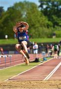16 May 2018; Diarmuid Finneran, Coláiste Choilm Tullamore, Co Offaly, competing in the Junior Boys Long Jump event during Day One of the Irish Life Health Leinster Schools Track and Field Championships at Morton Stadium, Swords Rd, in Santry, Dublin.   Photo by Piaras Ó Mídheach/Sportsfile