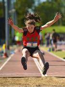 16 May 2018; Ellen McNally, Holy Child Killiney, Co Dublin, competing in the Junior Girls Long Jump event during Day One of the Irish Life Health Leinster Schools Track and Field Championships at Morton Stadium, Swords Rd, in Santry, Dublin.   Photo by Piaras Ó Mídheach/Sportsfile