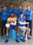16 May 2018; In attendance, from left, Ollie Canning, Michael Fennelly, Sean Cavanagh and Daniel Goulding alongside Clare football minor player, Chiby Okoye, left, and Tipperary hurling minor player Jonny Ryan at the launch of Electric Ireland’s ‘This is Major’ campaign to support its sponsorship of the GAA Minor Championships. Four major GAA legends, Sean Cavanagh, Ollie Canning, Michael Fennelly and Daniel Goulding, have teamed up to form the Electric Ireland Minor Star Awards judging panel to shortlist Minor Player of the Week nominations for both hurling and football throughout the Championship. These Minor players will then go forward to be considered for inclusion on the Minor Hurling and Football teams of the Year which will be unveiled at the Electric Ireland Minor Star Awards in Croke Park in October. Photo by David Fitzgerald/Sportsfile