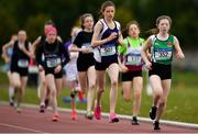 17 May 2018; Kate Hagan of Moyne CS Longford and Róisín Geaney of Seamount College Kinvara competing in the Minor Girls 800m event during the Irish Life Health Connacht Schools Track and Field event at Athlone I.T., Athlone, Co. Westmeath. Photo by Harry Murphy/Sportsfile