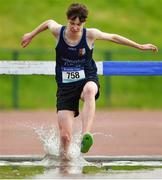 17 May 2018; Michael Gilmartin of Summerhill College, Sligo, competing in the Senior Boys 2000m Steeplchase event during the Irish Life Health Connacht Schools Track and Field event at Athlone I.T., Athlone, Co. Westmeath. Photo by Harry Murphy/Sportsfile