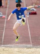 17 May 2018; Ronan Garvin of Abbey CC Boyle, Co Roscommon, competing in the Inter Boys Long Jump event during the Irish Life Health Connacht Schools Track and Field event at Athlone I.T., Athlone, Co. Westmeath. Photo by Harry Murphy/Sportsfile