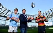 17 May 2018; Scott Deasy of Lansdowne FC winner of Top Points Scorer, and Liam Coombes of Garryowen FC, winner of Top Try Scorer, in attendance with Ulster Bank Rugby Ambassador, Alan Quinlan, and Carol McMahon, Head of Business Marketing & Sponsorship , at the Ulster Bank League Awards at the Aviva Stadium in Dublin. Photo by Sam Barnes/Sportsfile