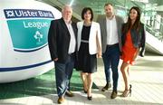 17 May 2018; In attendance are, from left, Padraic Connolly, Hon. Secretary of Skerries Rugby Club, Una Wall, Paul Devitt of Skerries Rugby Club and his partner, Katie Hanley,  at the Ulster Bank League Awards 2018 at the Aviva Stadium in Dublin. Irish rugby head coach Joe Schmidt was in attendance to present the awards to the best rugby players and coaches across all divisions of the Ulster Bank League.  Photo by Sam Barnes/Sportsfile