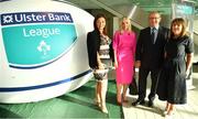 17 May 2018; In attendance are , from left, Sharon Coventry, Norman Ginnelly, Head of Restructuring & Recoveries for Ulster Bank, and Elizabeth Arnett, Head of Corporate Affairs for Ulster Bank, and Sam Coventry, pictured at the Ulster Bank League Awards 2018 at the Aviva Stadium in Dublin. Irish rugby head coach Joe Schmidt was in attendance to present the awards to the best rugby players and coaches across all divisions of the Ulster Bank League.  Photo by Sam Barnes/Sportsfile