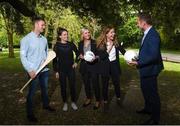 18 May 2018; In attendance, from left, Wexford hurler Matthew O'Hanlon, Leitrim ladies footballer Anna Conlon, Kildare ladies footballer Stacey Cannon, Dublin ladies footballer Sinead Finnegan and Dublin footballer Paul Flynn at The Jim Madden GPA Leadership Programme Launch at St Stephen's Green in Dublin. Photo by David Fitzgerald/Sportsfile