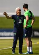 18 May 2018; Republic of Ireland equipment officer Mick Lawlor with Greg Cunningham during Republic of Ireland squad training at the FAI National Training Centre in Abbotstown, Dublin. Photo by Stephen McCarthy/Sportsfile