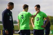 18 May 2018; Greg Cunningham, right, and Seamus Coleman during Republic of Ireland squad training at the FAI National Training Centre in Abbotstown, Dublin. Photo by Stephen McCarthy/Sportsfile