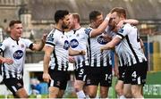 18 May 2018; Patrick Hoban of Dundalk, second from right, celebrates with teammates, including Chris Sheilds, Dane Massey and Seán Hoare, after scoring his side's first goal during the SSE Airtricity League Premier Division match between Bohemians and Dundalk at Dalymount Park in Dublin. Photo by Sam Barnes/Sportsfile