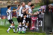 18 May 2018; Patrick Hoban of Dundalk, second from right, celebrates with teammates after scoring his side's first goal during the SSE Airtricity League Premier Division match between Bohemians and Dundalk at Dalymount Park in Dublin. Photo by Sam Barnes/Sportsfile